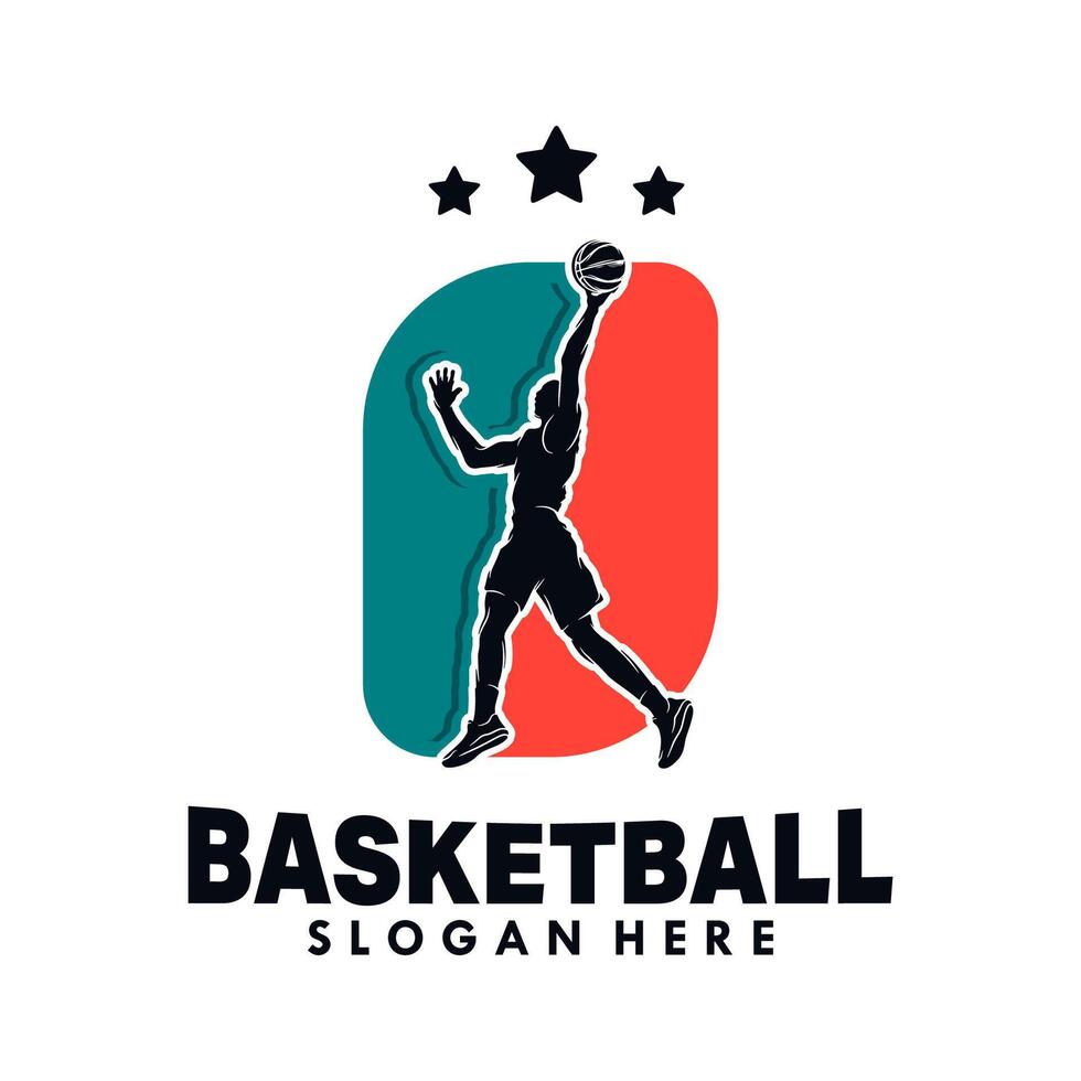 Modern basketball silhouette vector design