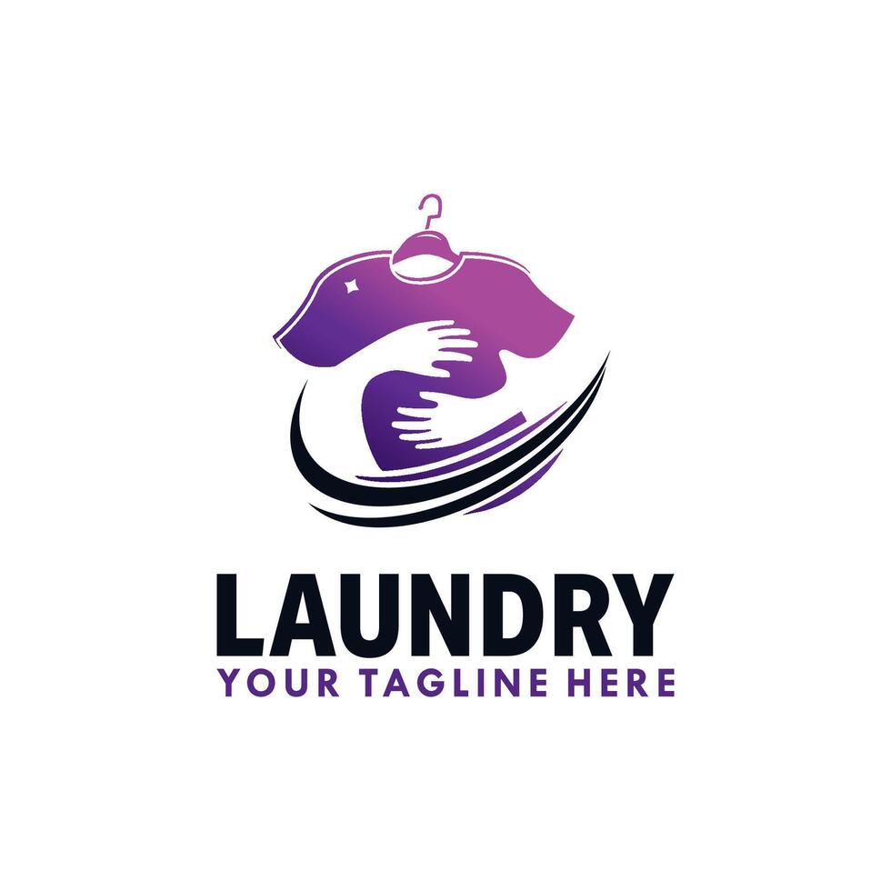 Laundry logo template vector illustration design