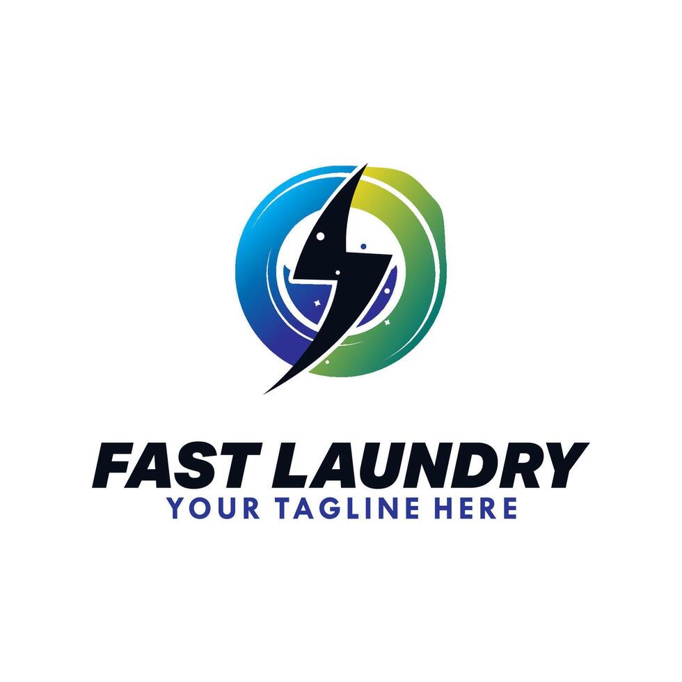 fast laundry clean logo Vector Design Template