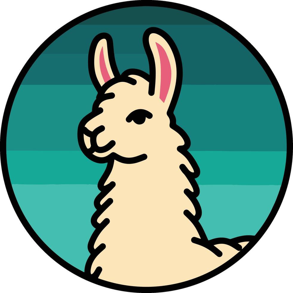 Llama cartoon logo vector