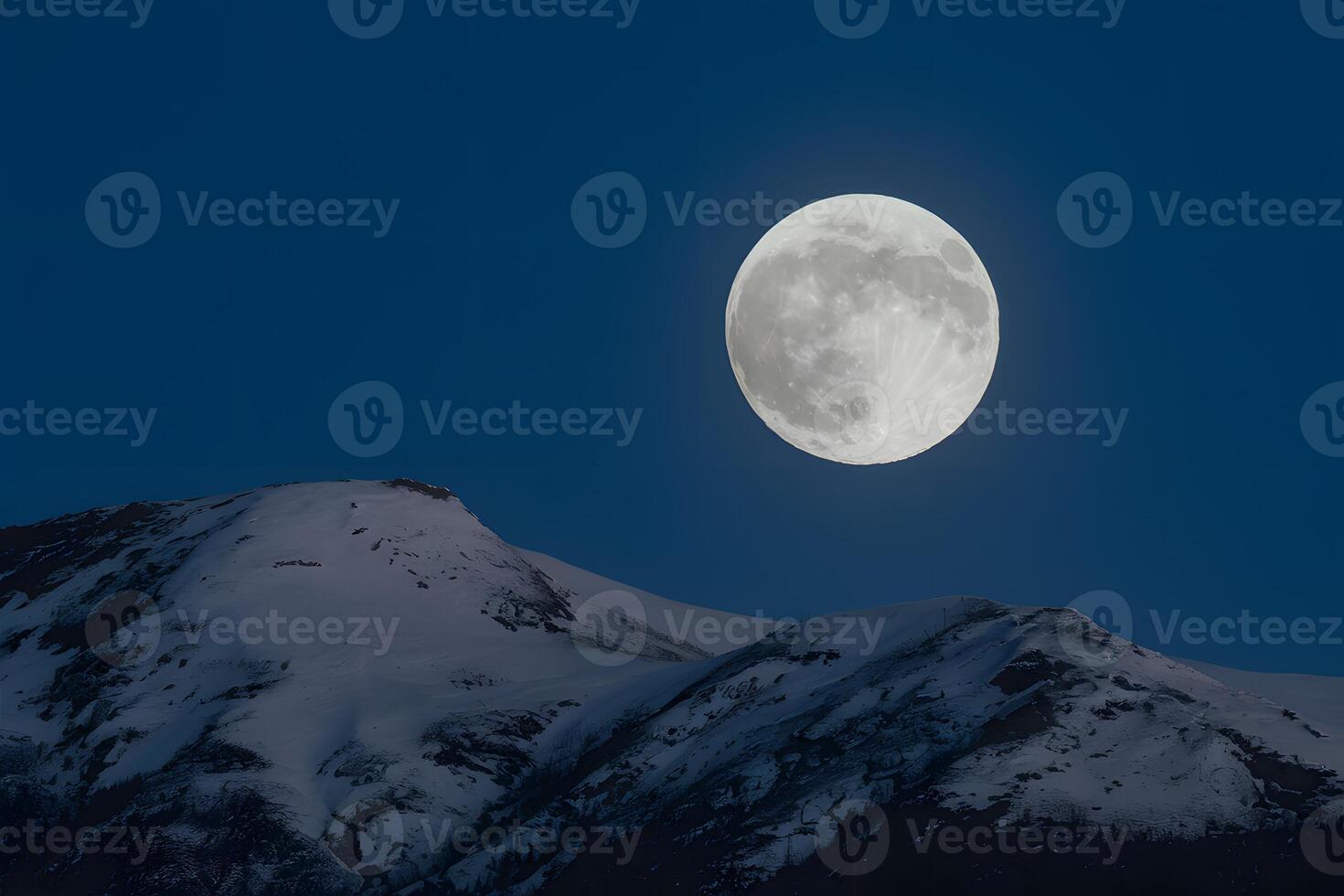 AI generated StockImage Shiny full moon glows brightly in clear night sky photo