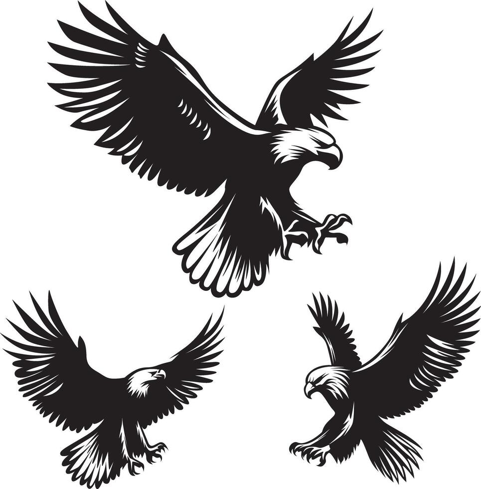 Eagle Silhouette Vector Bundle, Eagle illustration