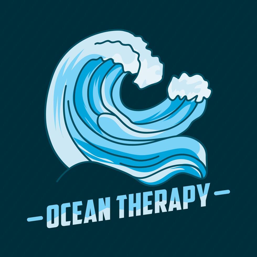 Ocean Therapy, World Oceans Day Vector design
