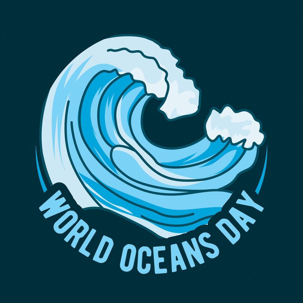 mundo océanos día vector gráfico diseño