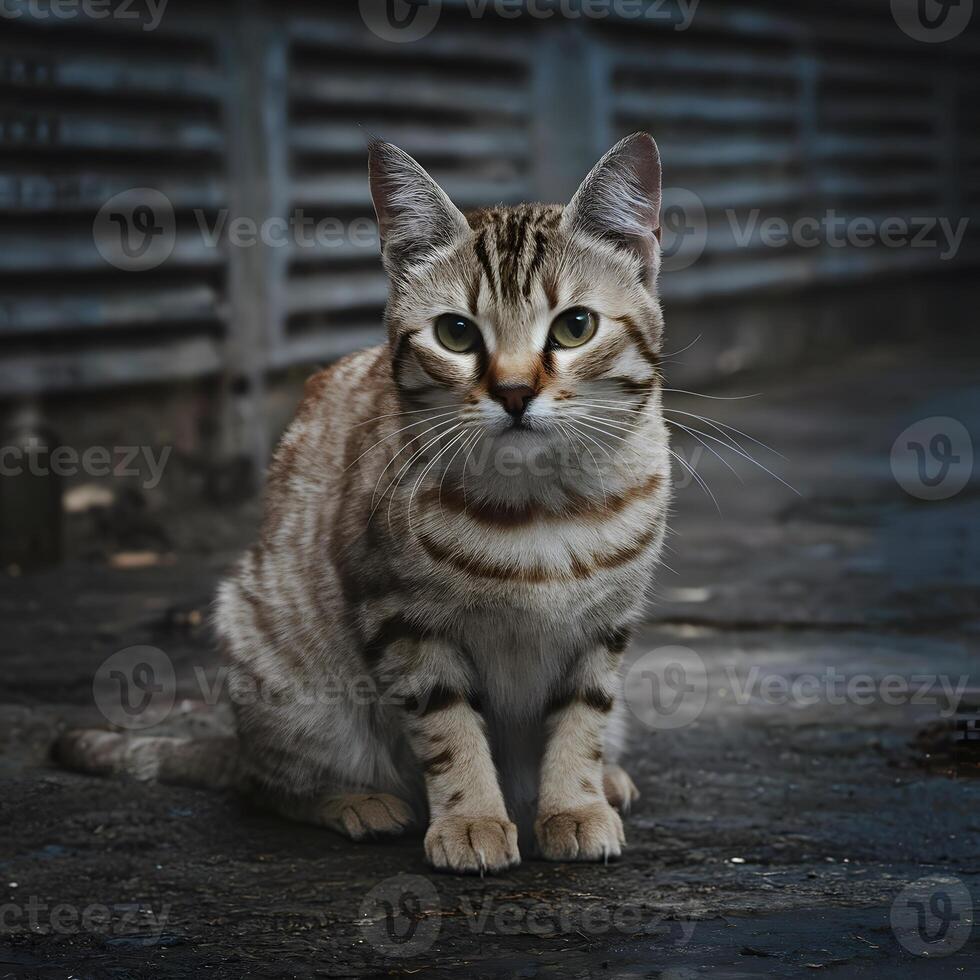 AI generated Stray cats captivating portrait showcases its unique beauty For Social Media Post Size photo