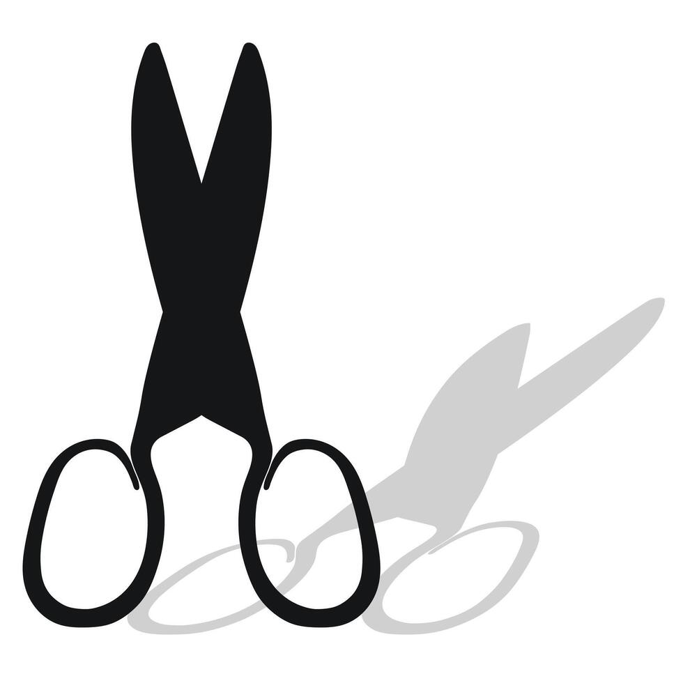 Black silhouette image of scissors. Stationery, pocket, kitchen, manicure, surgery, hairdressers, tailor, garden, household vector