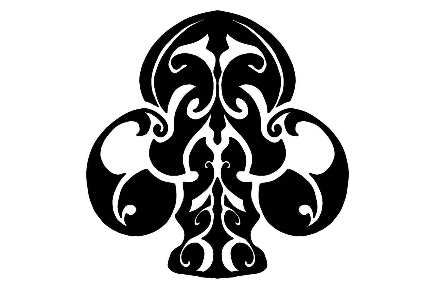 negro trébol ornamento vector