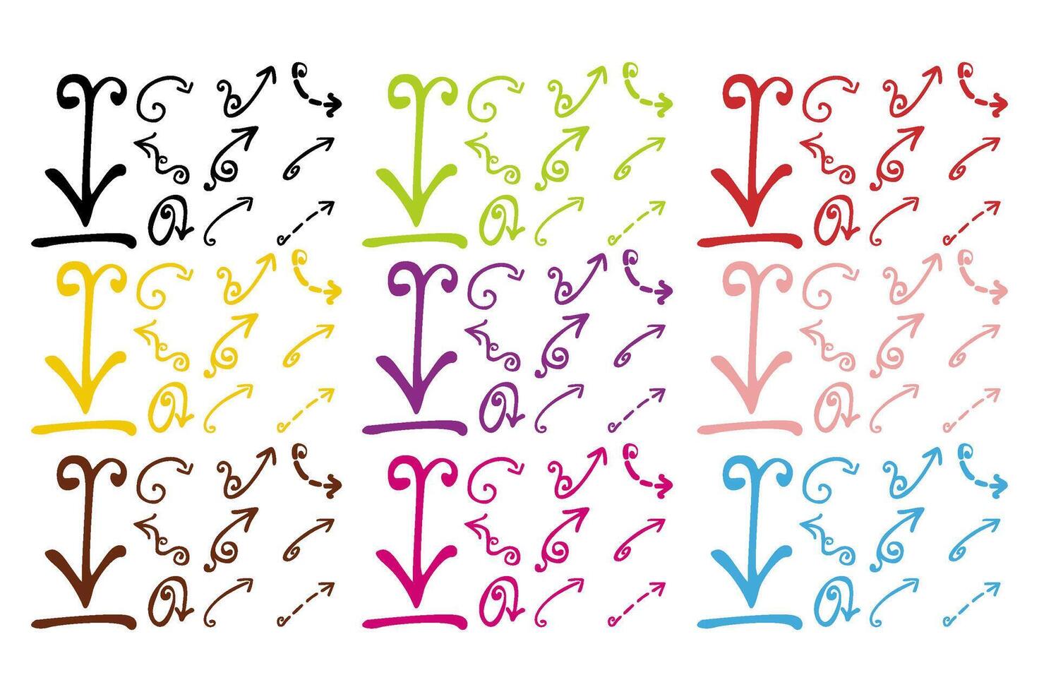 Set Of Pointing Arrow Vector For Element Design