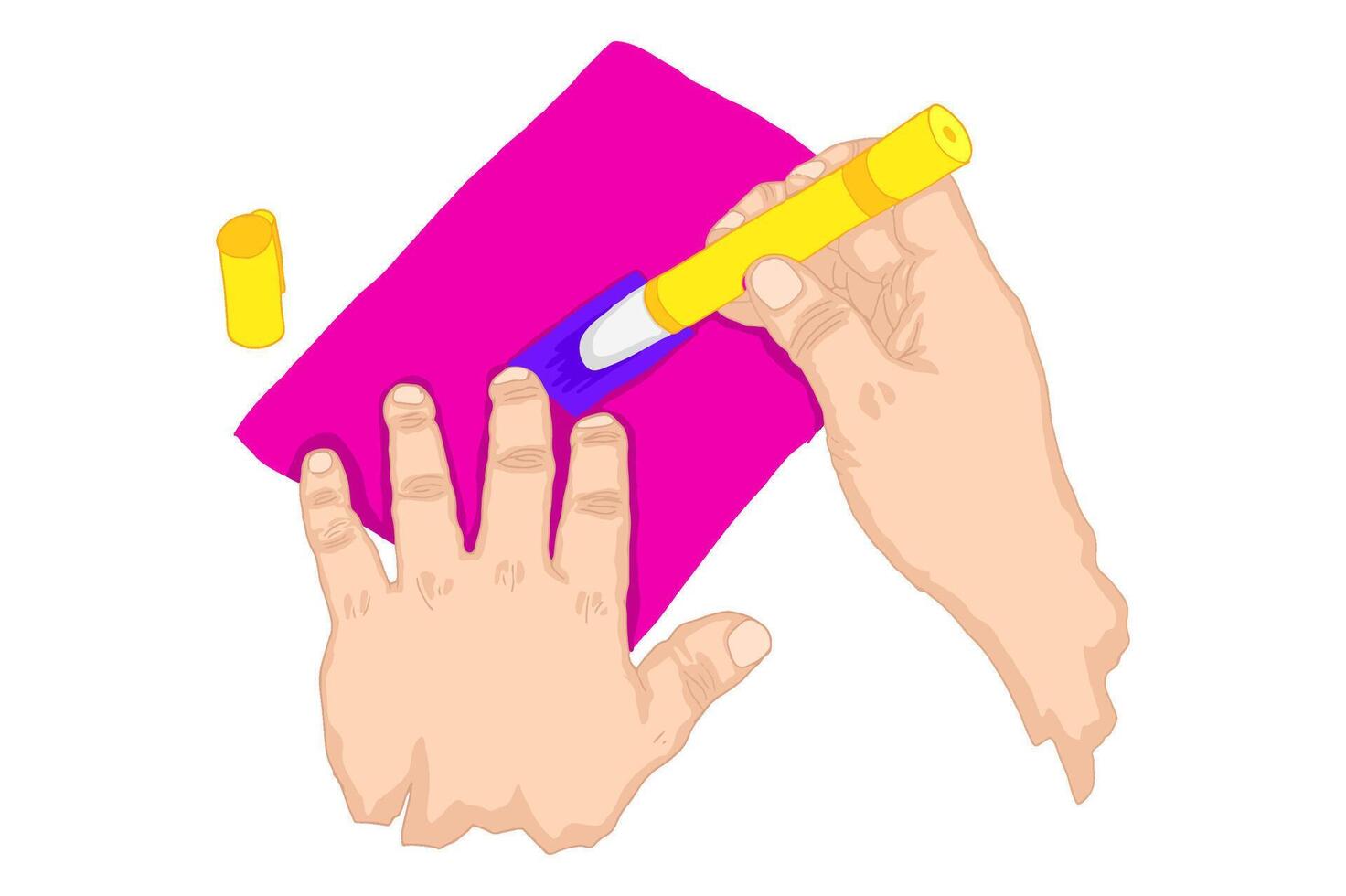 vector imagen de manos haciendo artesanía