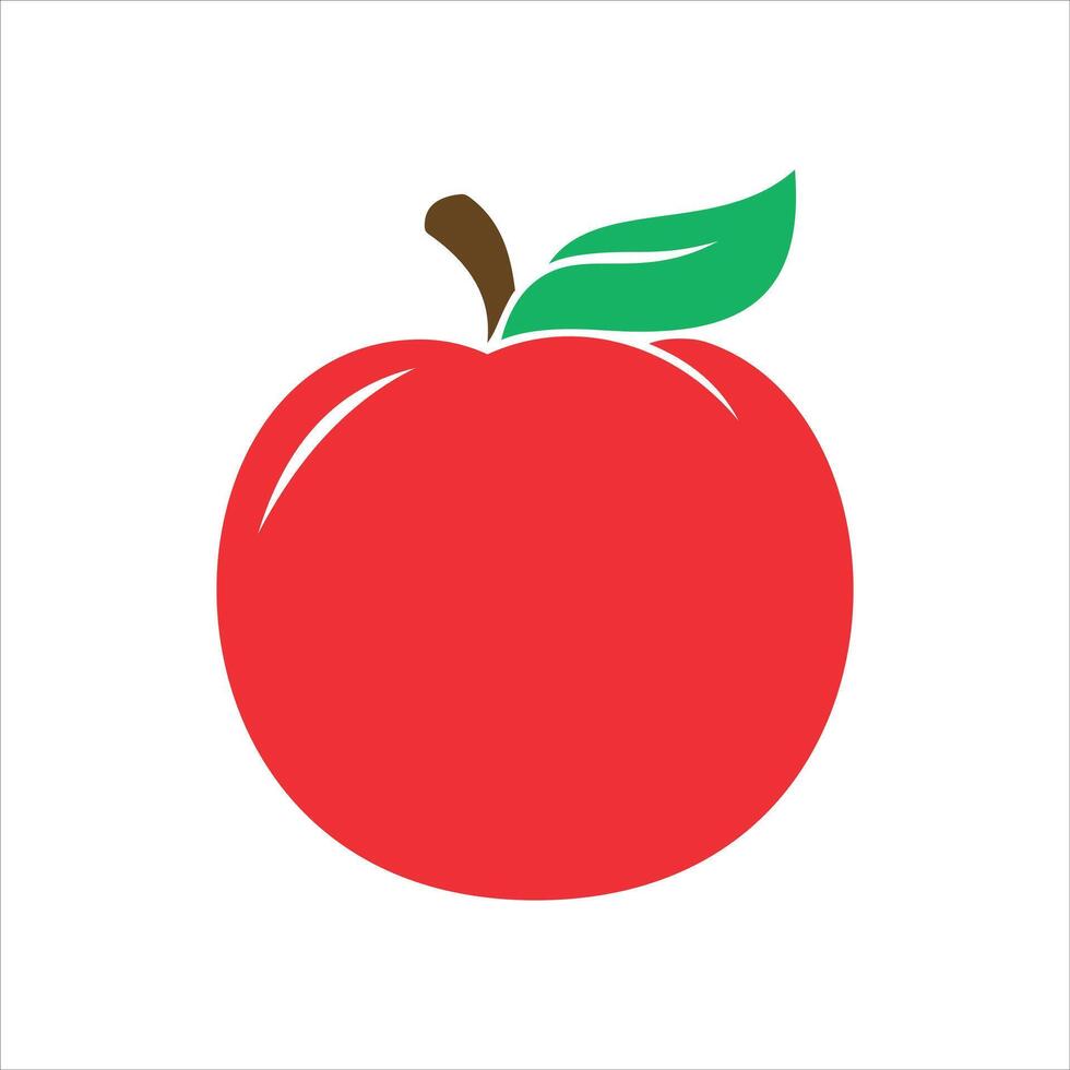 Red Apple fruit Design Flat style Vector icon