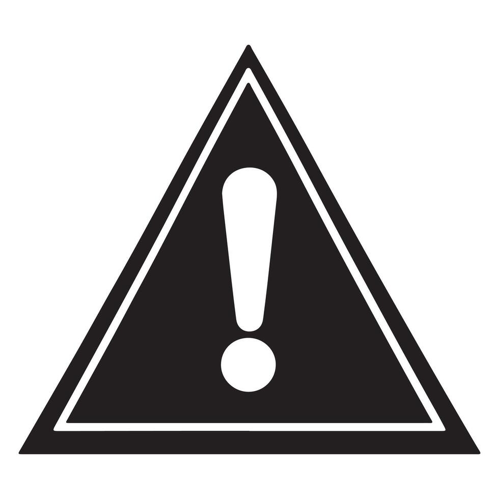 AI generated Black line Exclamation mark in triangle symbol icon isolated on white background. Hazard warning sign, careful, attention, danger warning sign. Vector Illustration