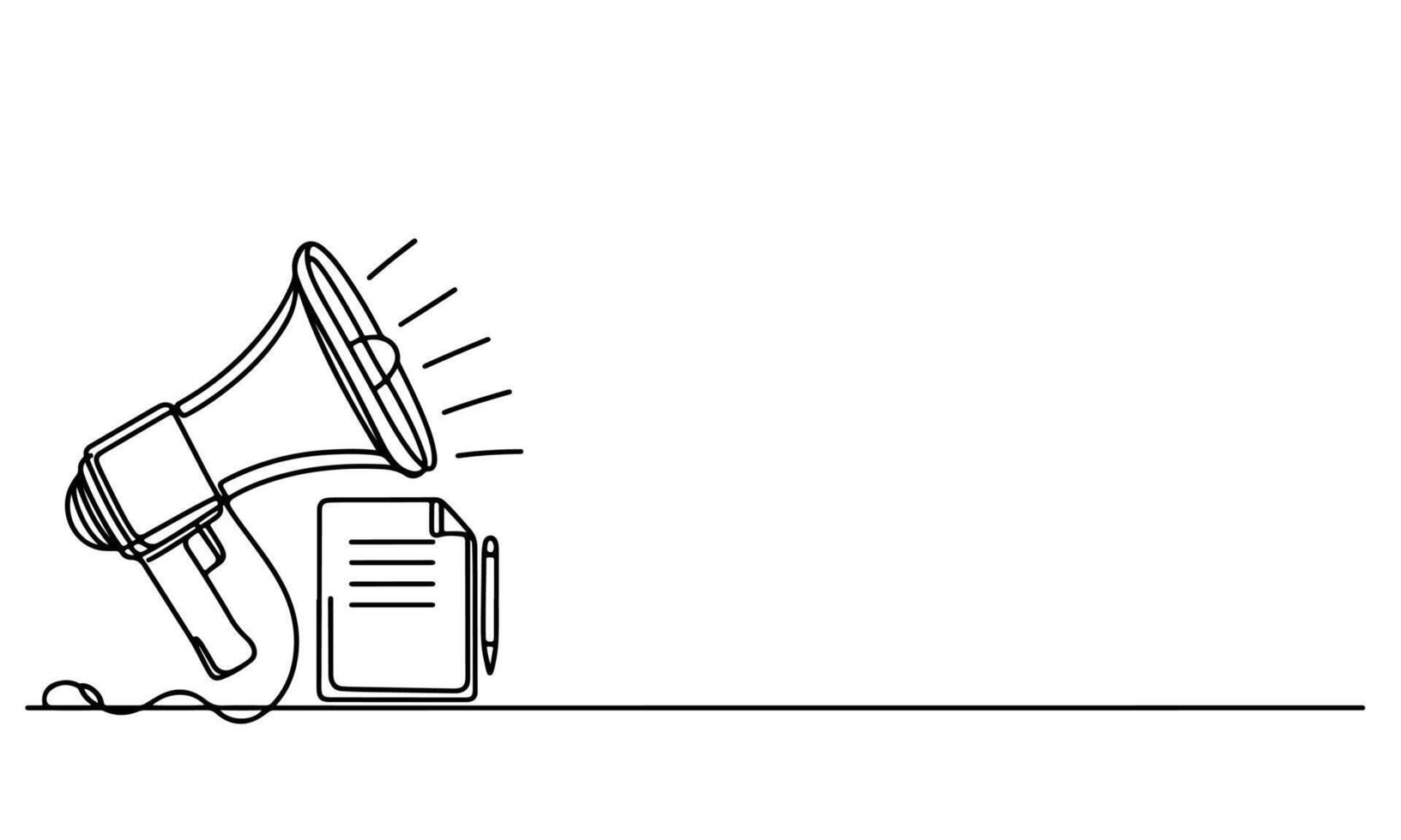 AI generated One continuous line drawing of hand holding a megaphone outline doodle vector illustration on white background