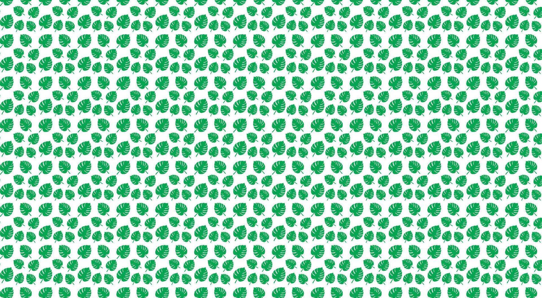 Monstera Floral leaves seamless pattern green fabric leaf tree wallpaper vector illustration on white background