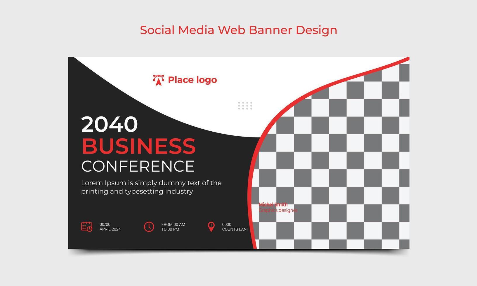 Business Conference social media post web banner template. vector