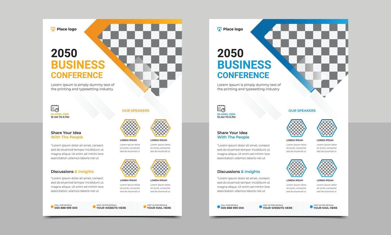 Conference business flyer vector design template. Business flyer and leaflet cover template.