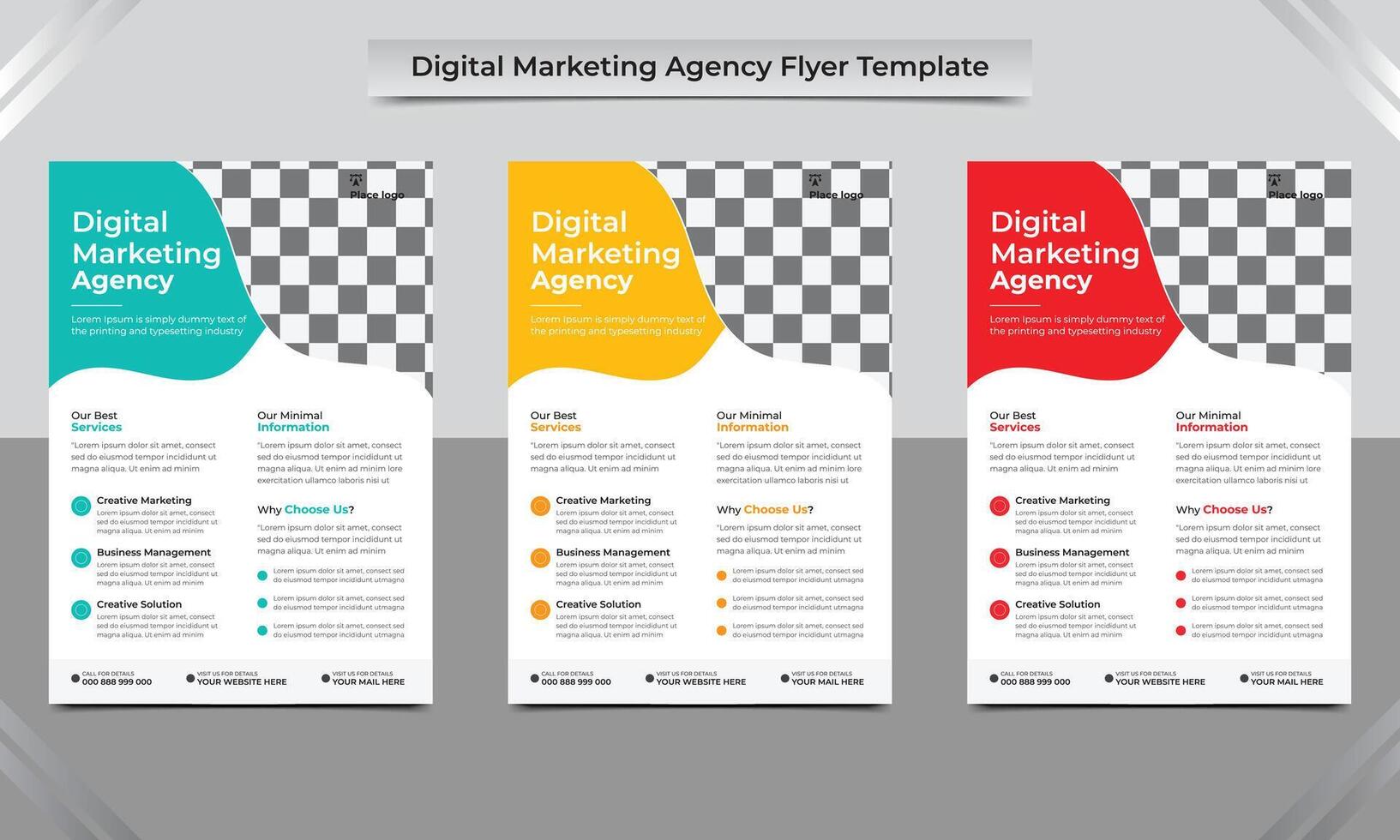 Corporate digital marketing agency flyer Brochure design template. vector illustration.