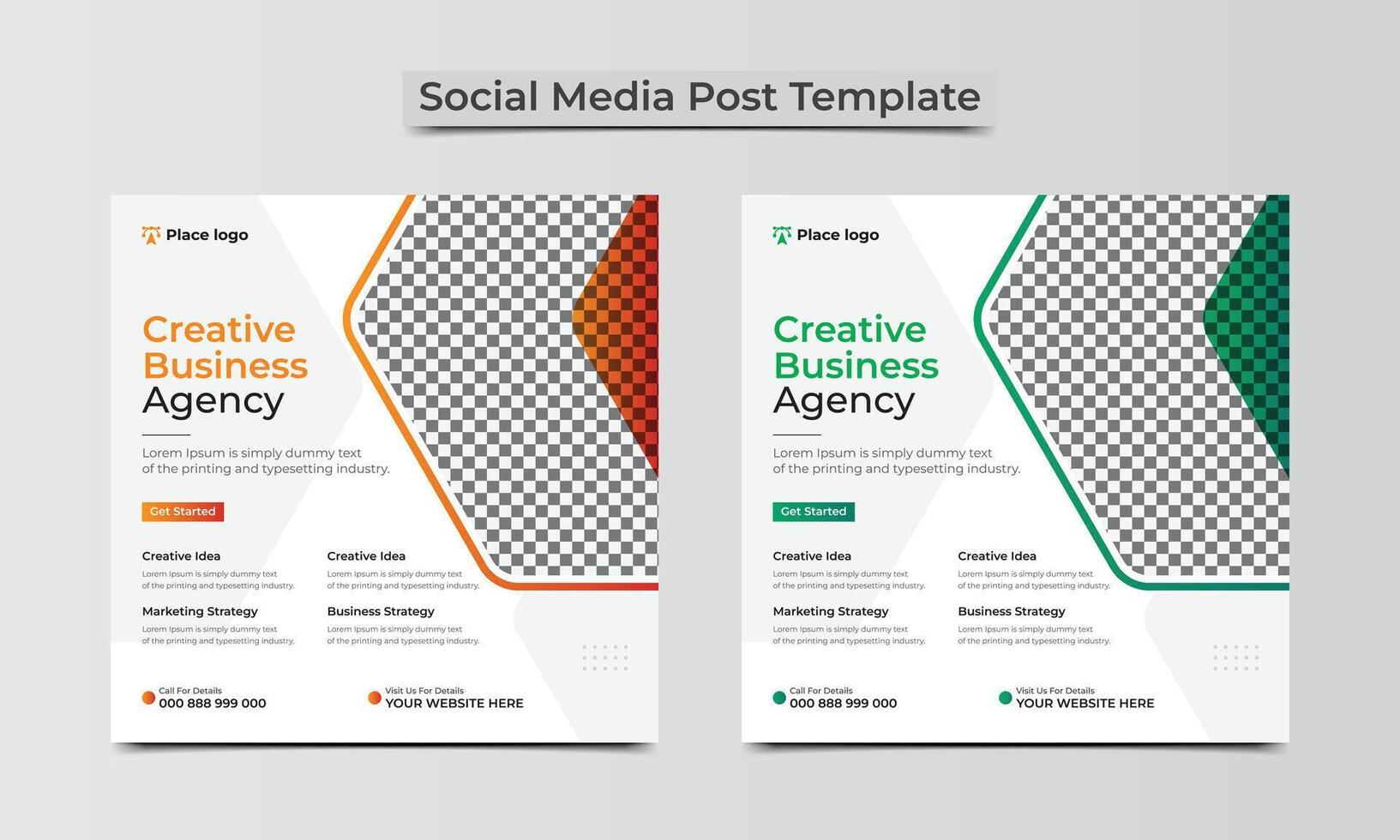 Creative business agency social media post banner design template and corporate business flyer template. vector