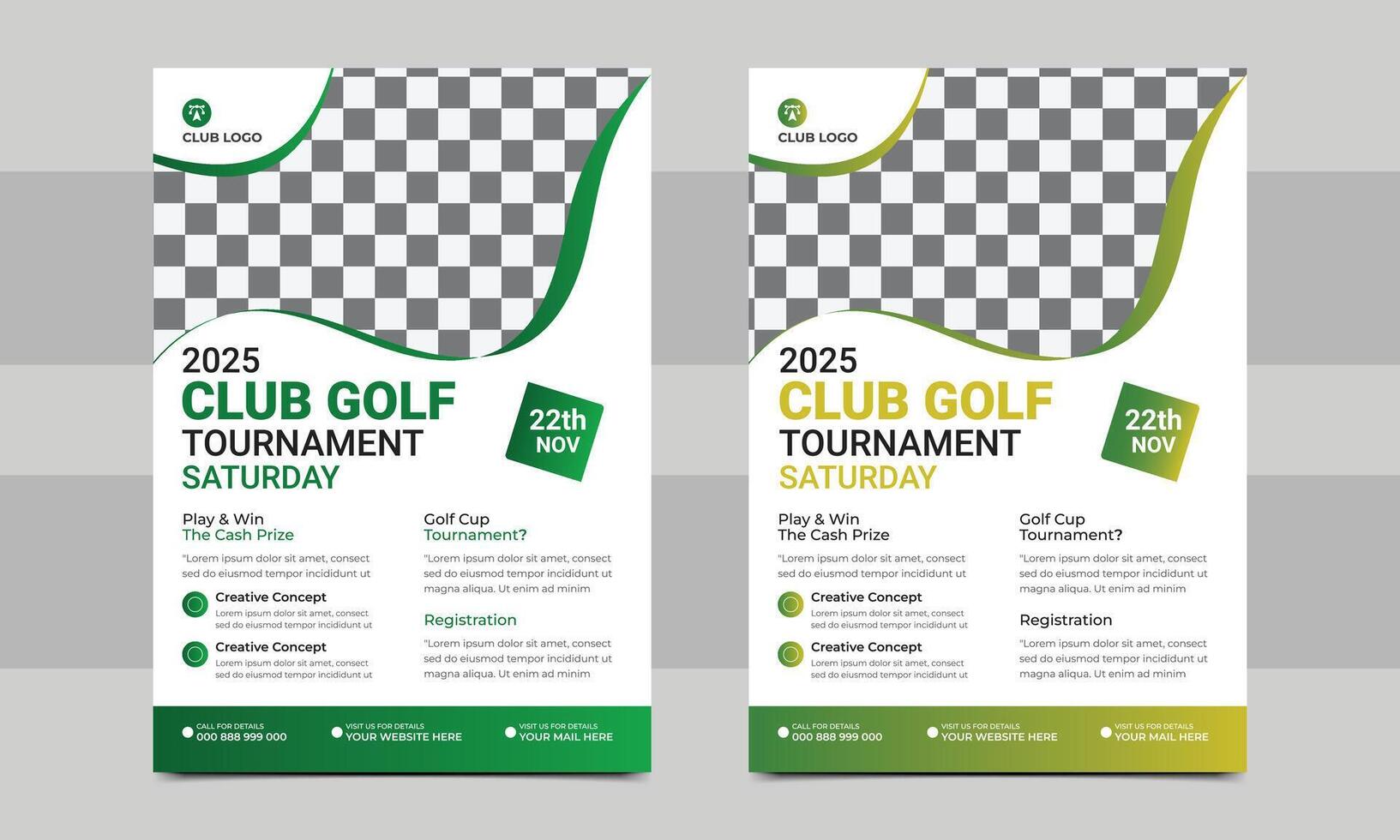 Golf tournament flyer template, Template golf tournament with sample text or golf club. vector illustration eps 10.