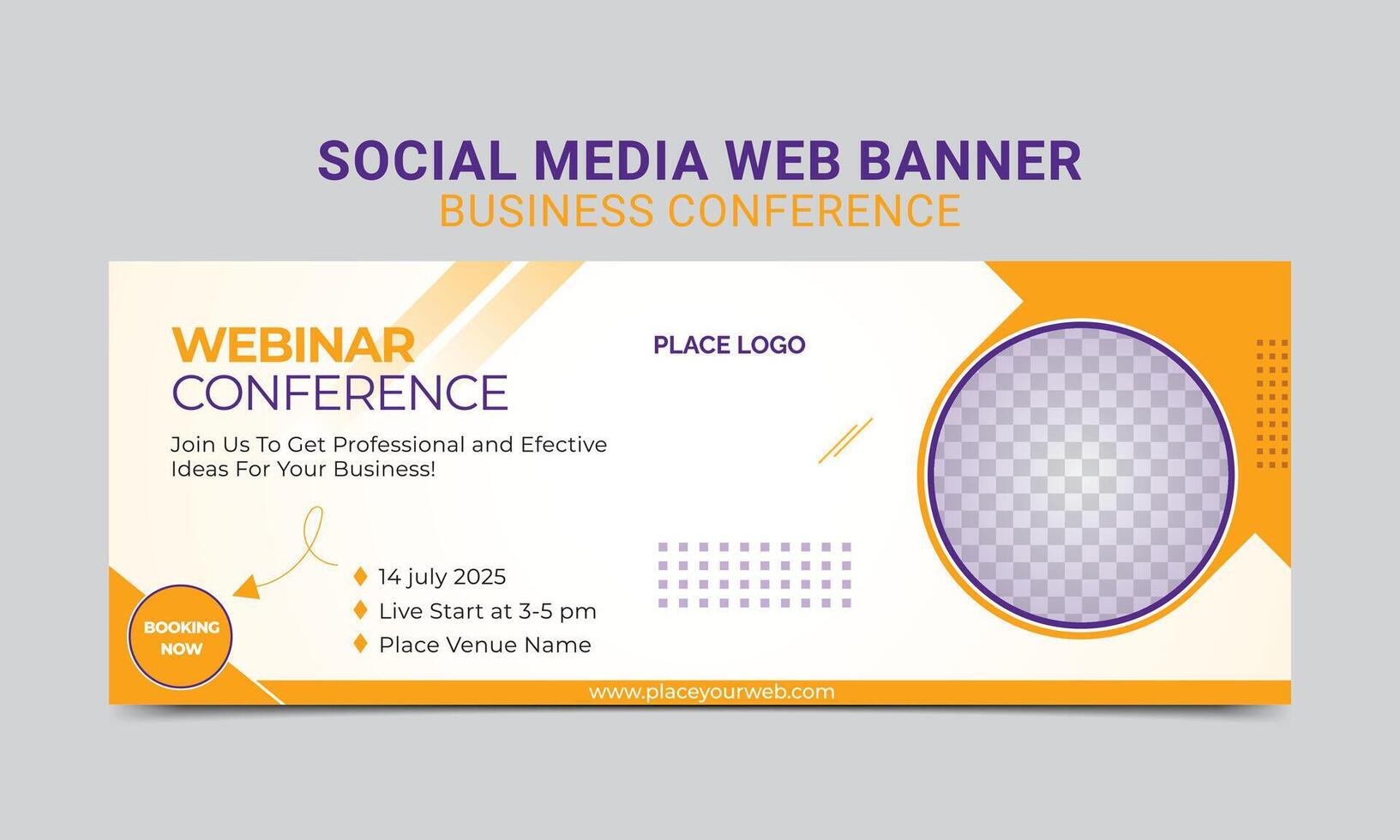 Business webinar Conference Concept Banner Template or social media horizontal banner design. Live conference banner design template design. vector