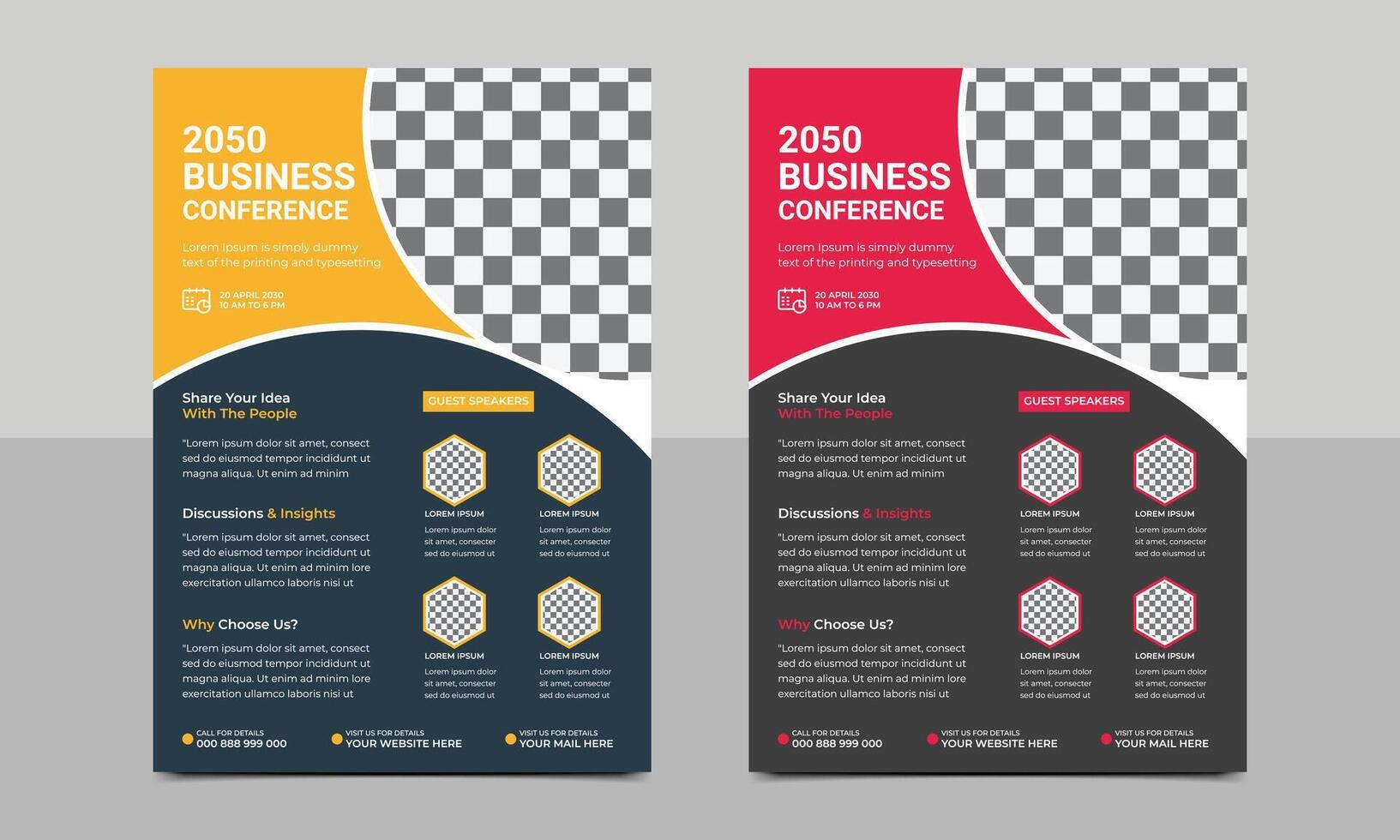 Corporate Business Conference poster and flyer design layout template in A4 size. vector illustration.