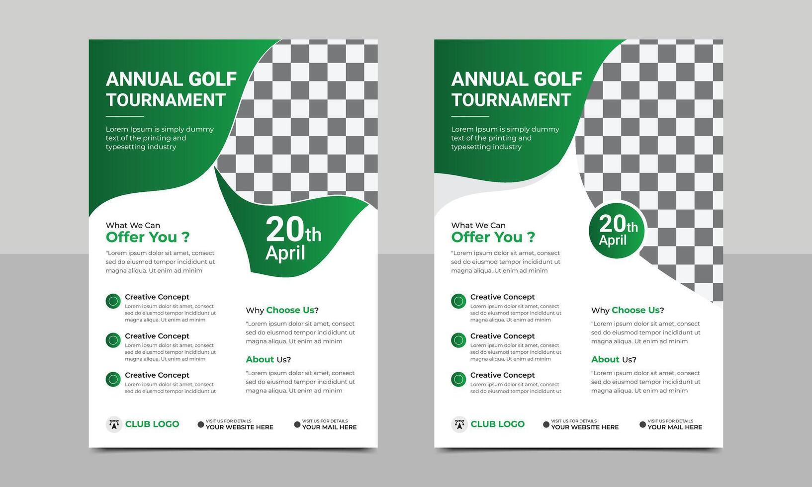 Golf tournament flyer template design. vector illustration.