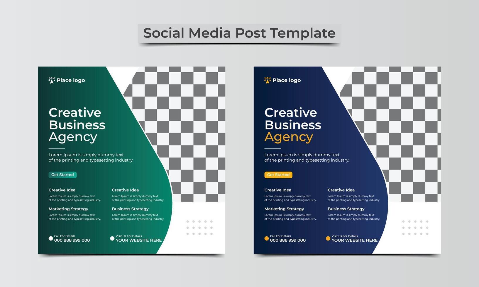 Modern and corporate creative business agency marketing promotional social media post template. vector