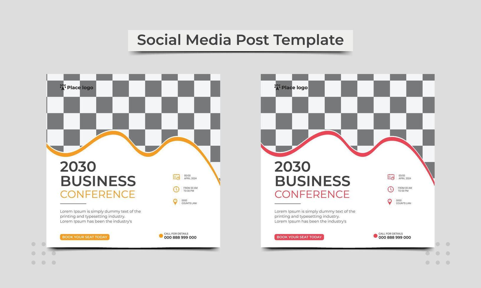 Business conference social media post template. vector