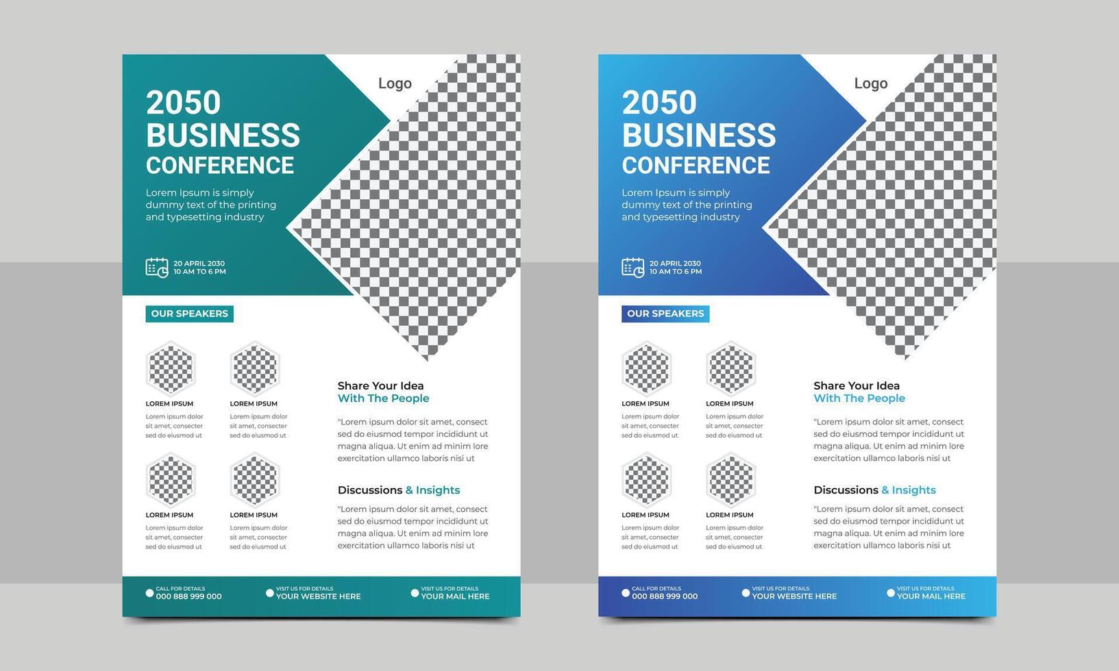 Corporate Business Conference poster and flyer design. Annual business event flyer template or conference a4 cover flyer template.. vector