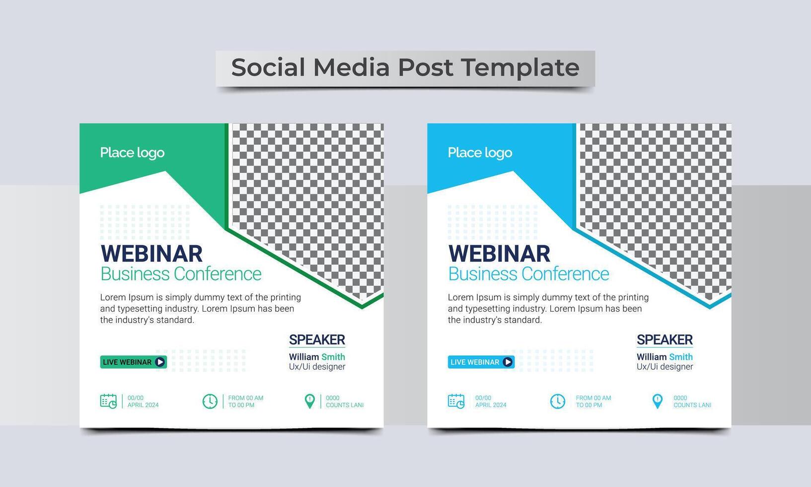 Online webinar conference banner template. vector