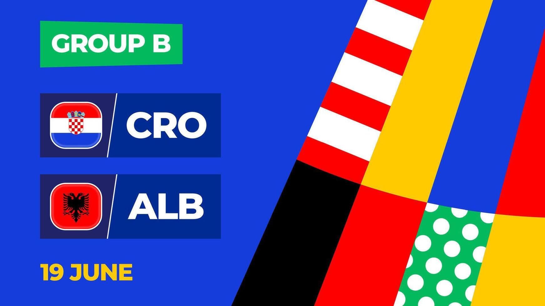 Croatia vs Albania football 2024 match versus. 2024 group stage championship match versus teams intro sport background, championship competition vector