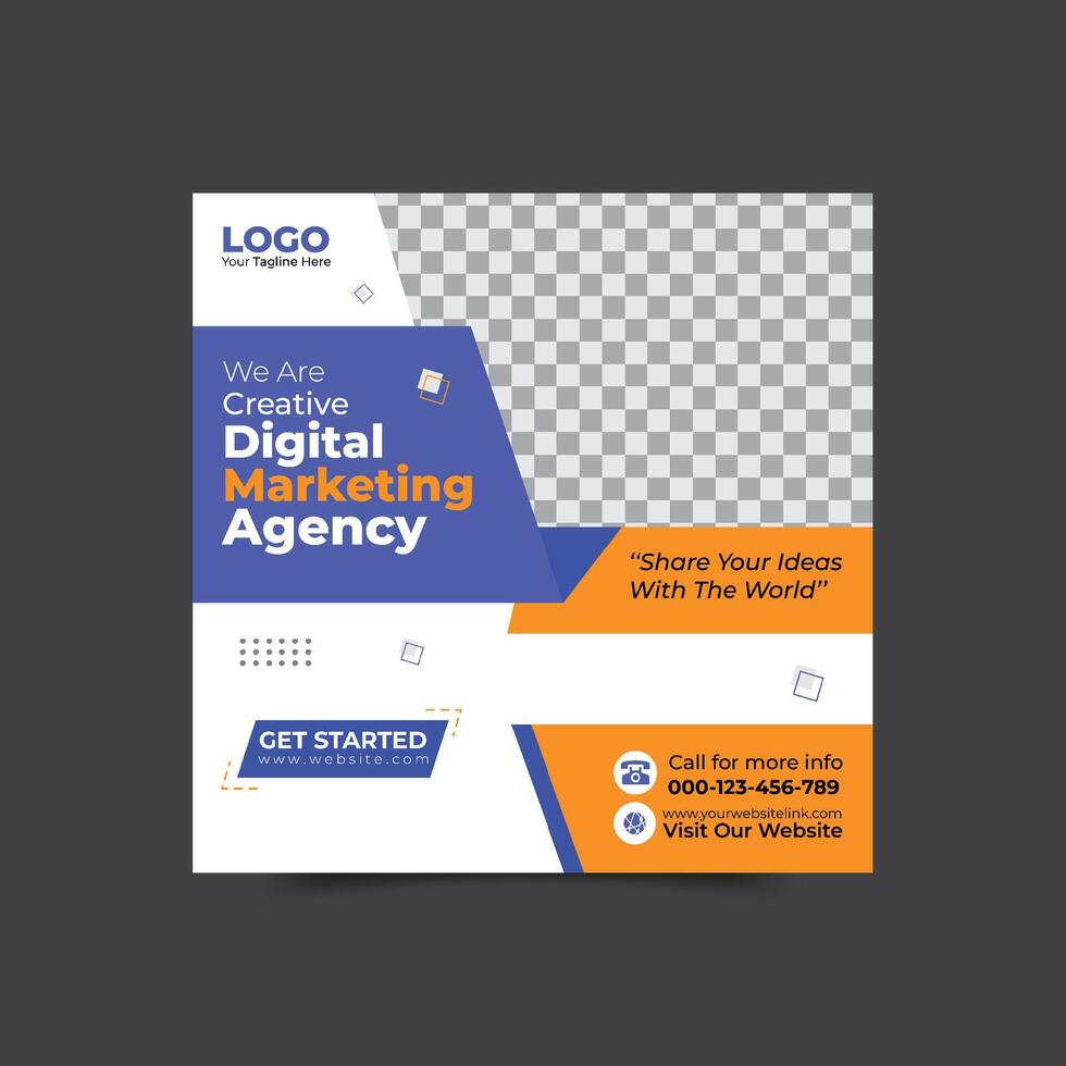 Digital business marketing banner for social media post template. vector