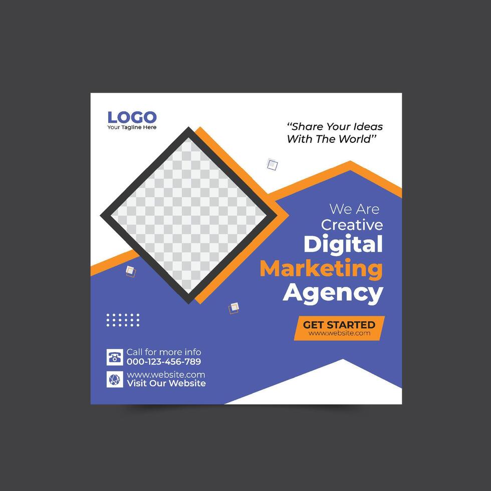 Digital business marketing banner for social media post template. vector