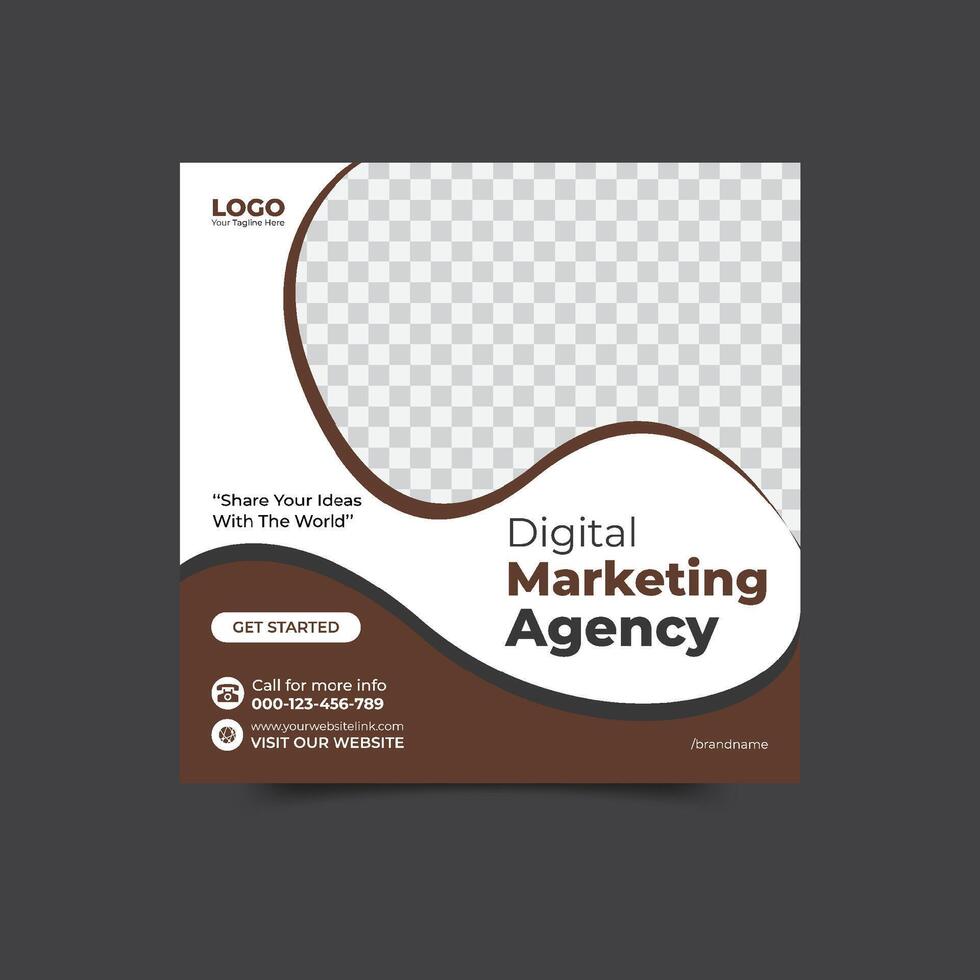 Digital business marketing banner for social media post template. vector