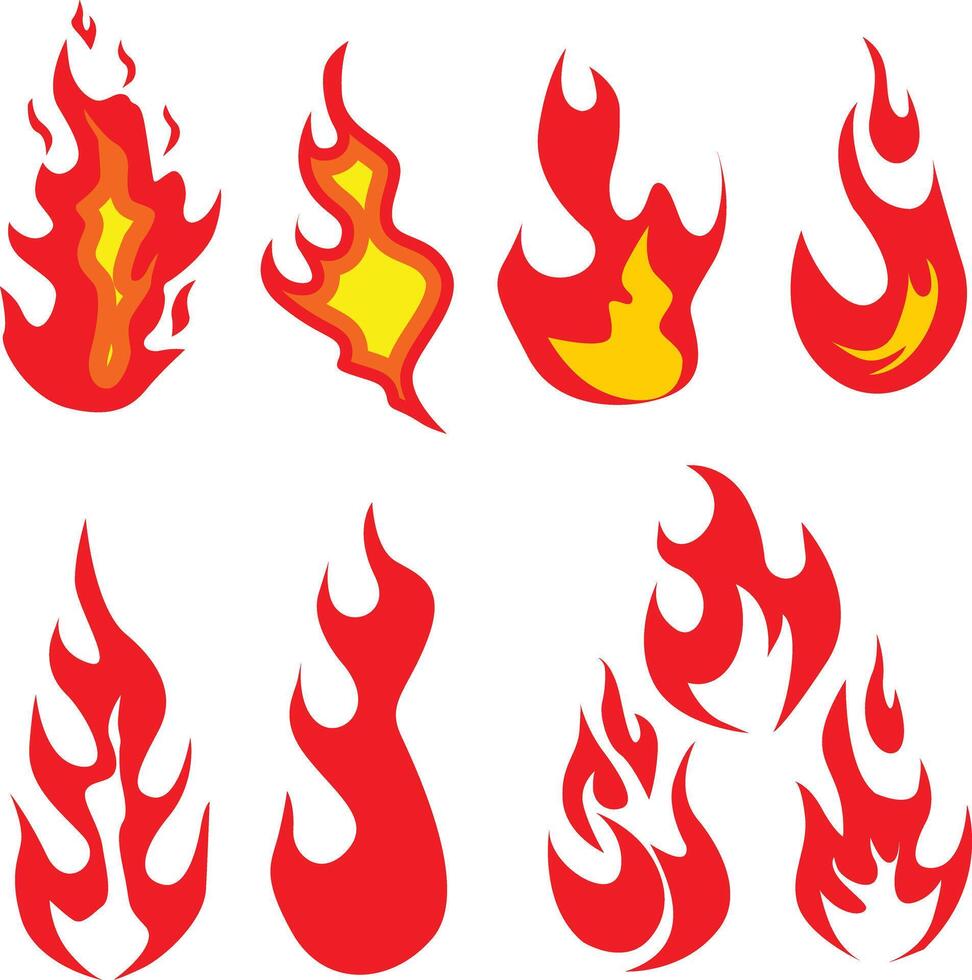 Fire icon vector set