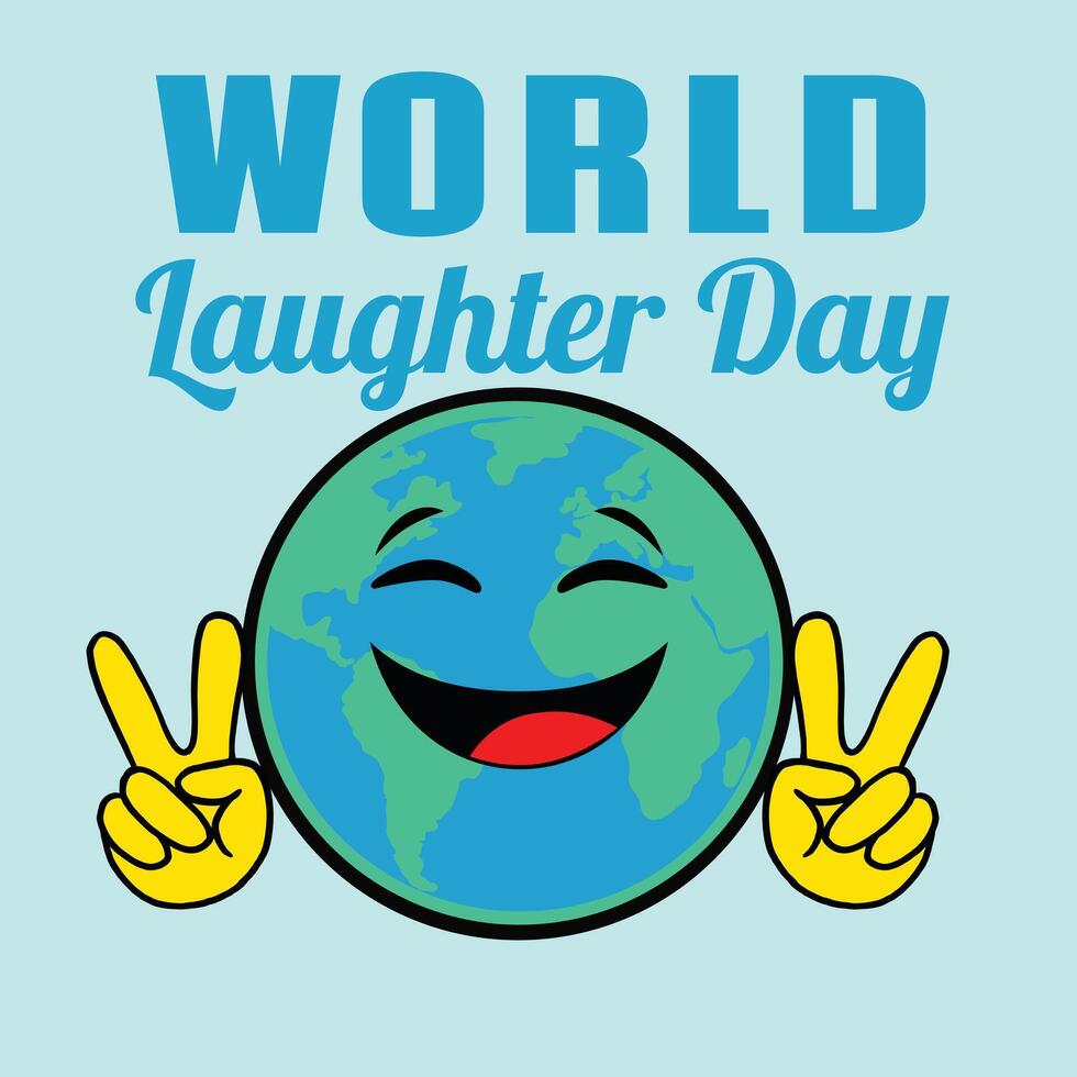 Flat design world laughter day poster template vector