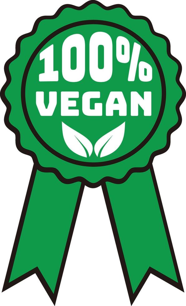 Insignia vegano vector icono