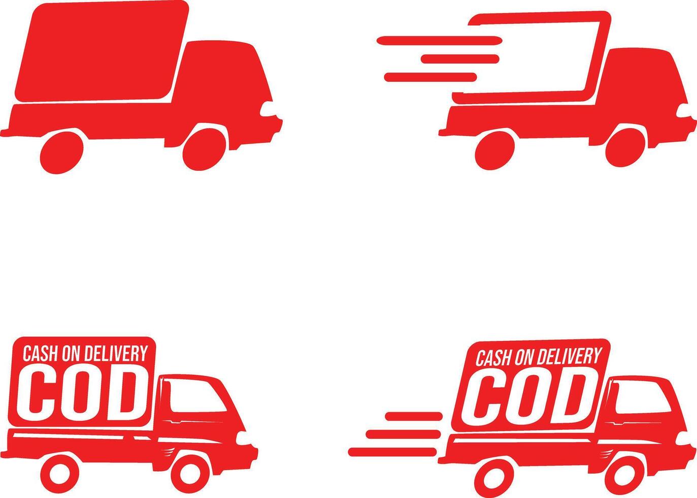 Delivery truck icons set vector