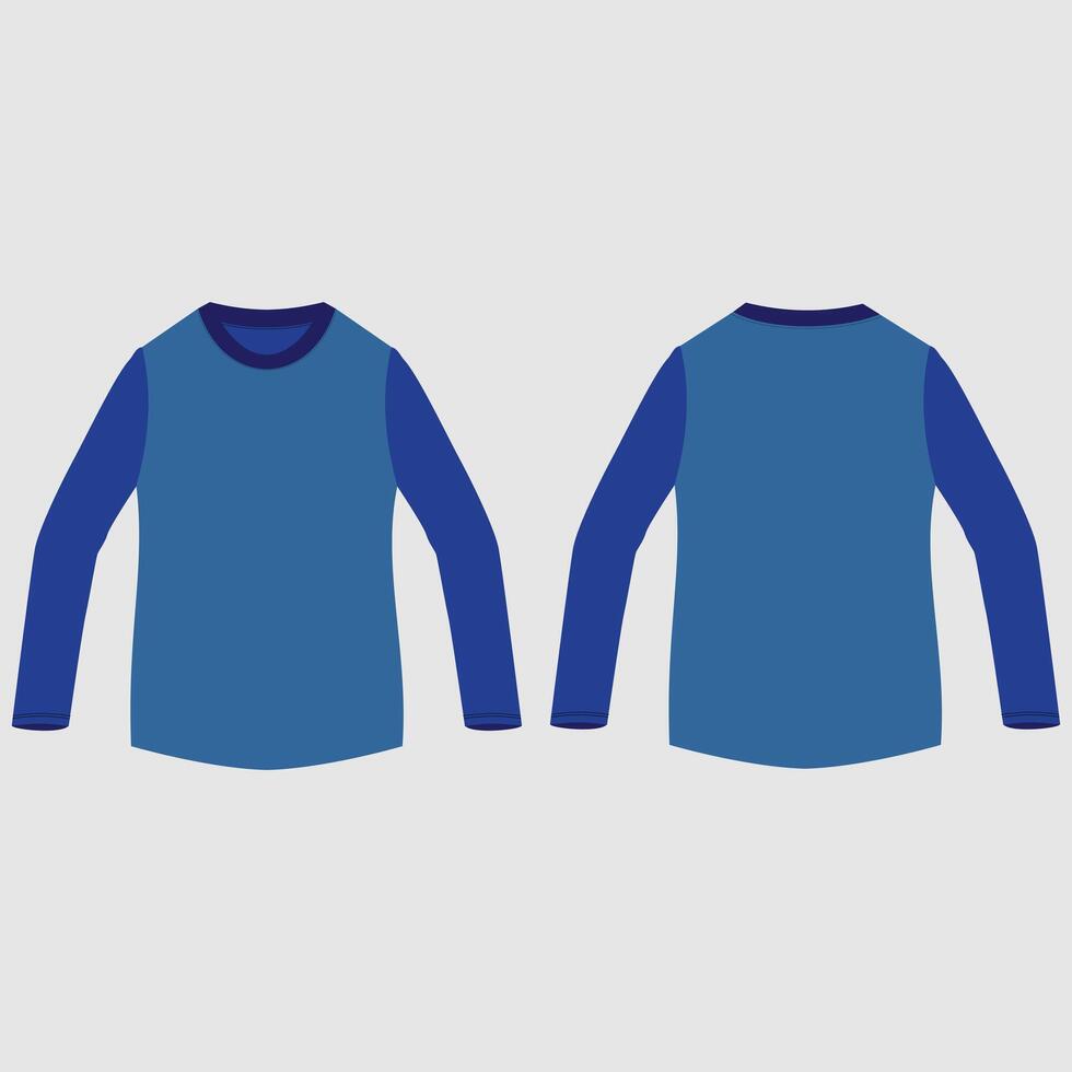 Raglan long sleeve t-shirt mockup front and back view vector