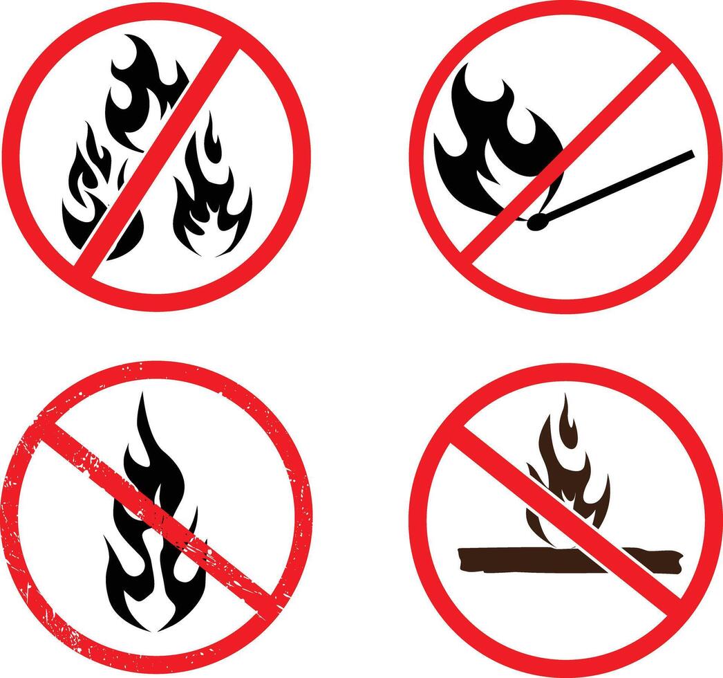 No Fire Vector Sign icon symbol