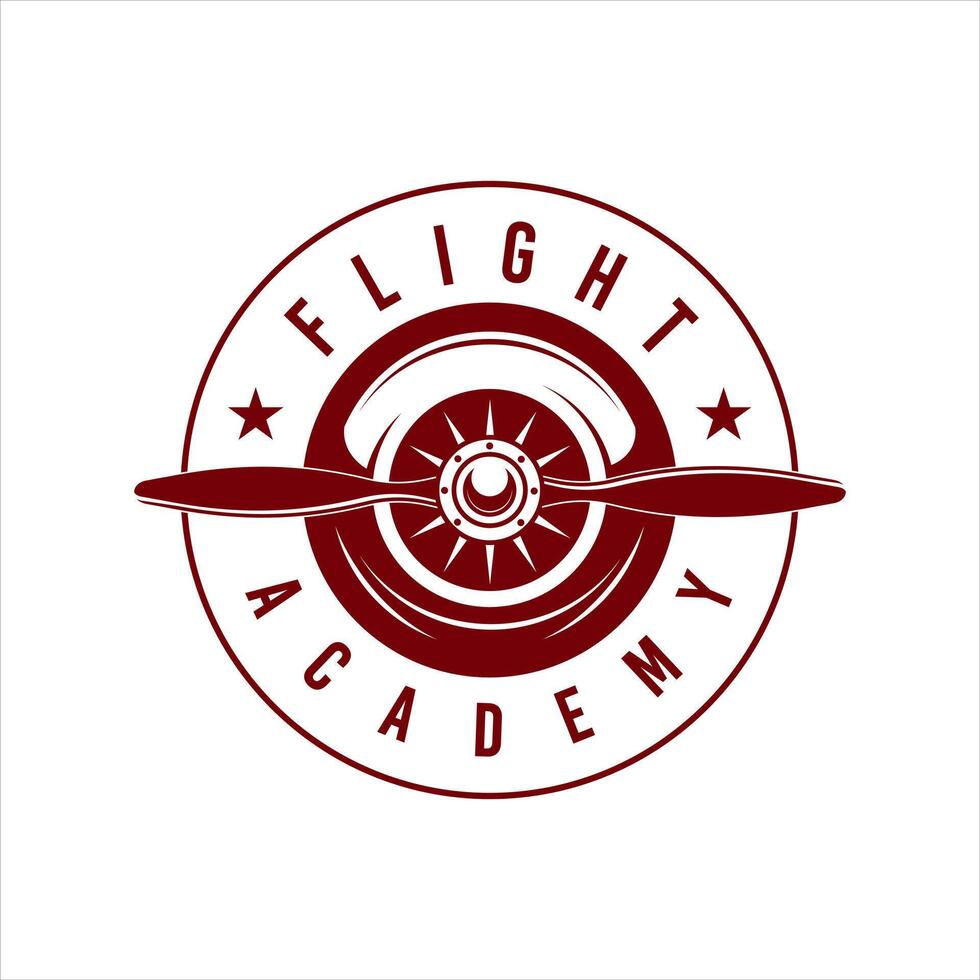 Vintage Style Flight Academy Emblem Illustration vector
