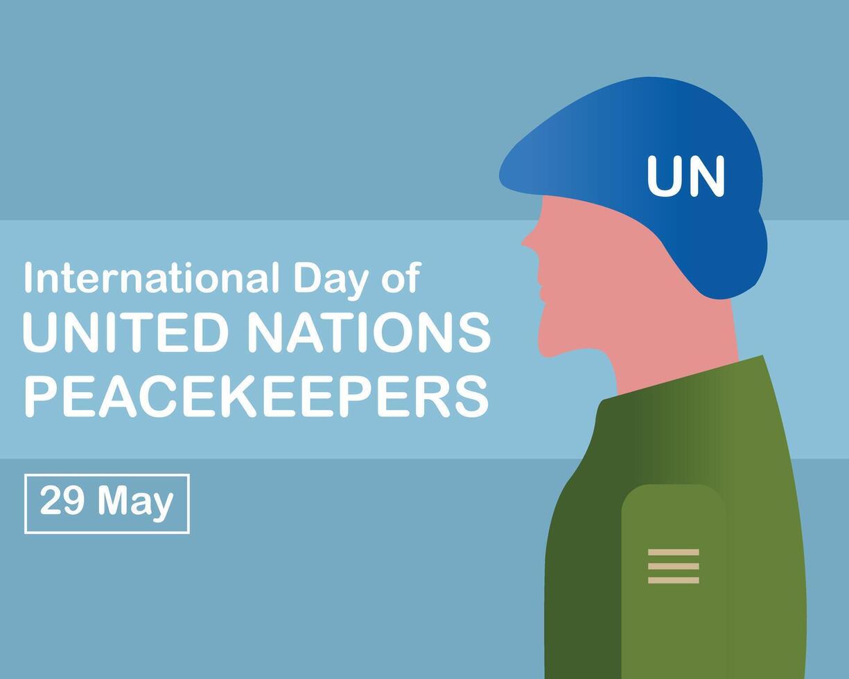 illustration vector graphic of soldiers in full uniform wearing helmets, perfect for international day, united nations peacekeepers, celebrate, greeting card, etc.
