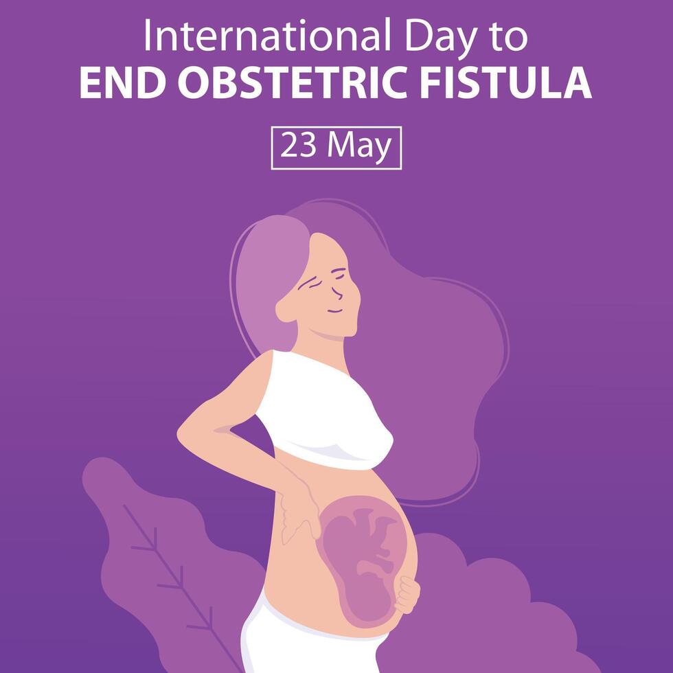 illustration vector graphic of pregnant woman holding her waist, perfect for international day, end obstetric fistula, celebrate, greeting card, etc.
