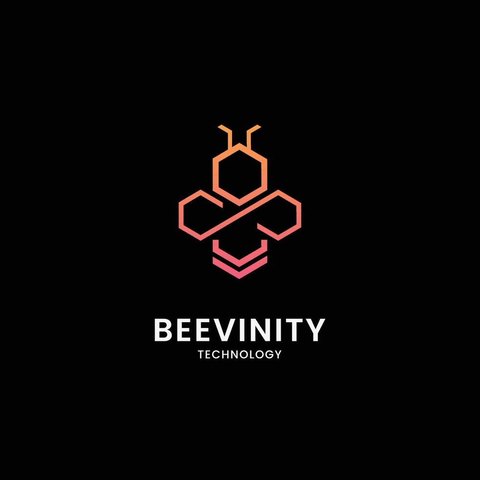 Creative Bee Logo Infinity Bee Vector Design Infinity Concept