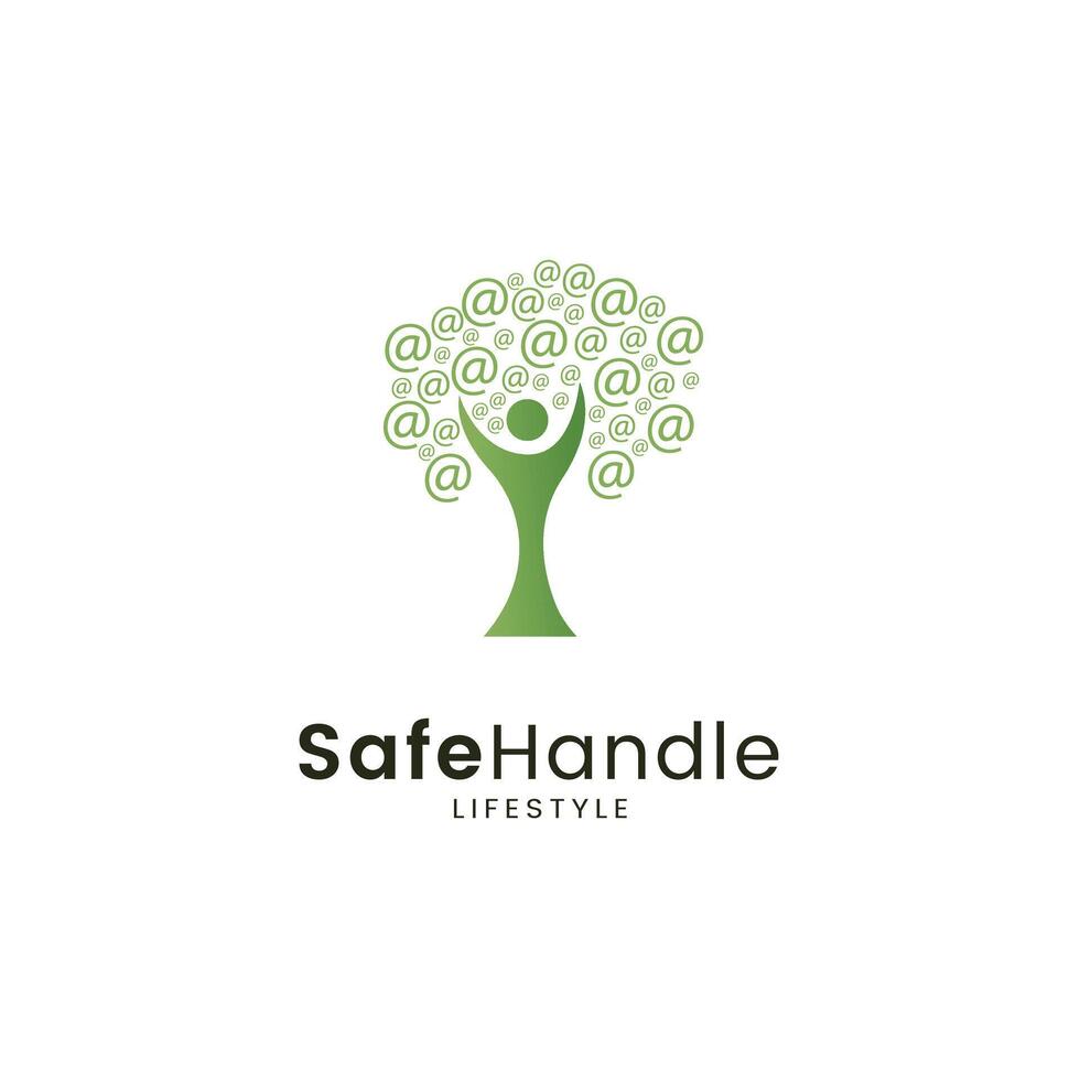 Tree logo Safe Hand Tree of life Social Media Handle Famous Celebrity vector