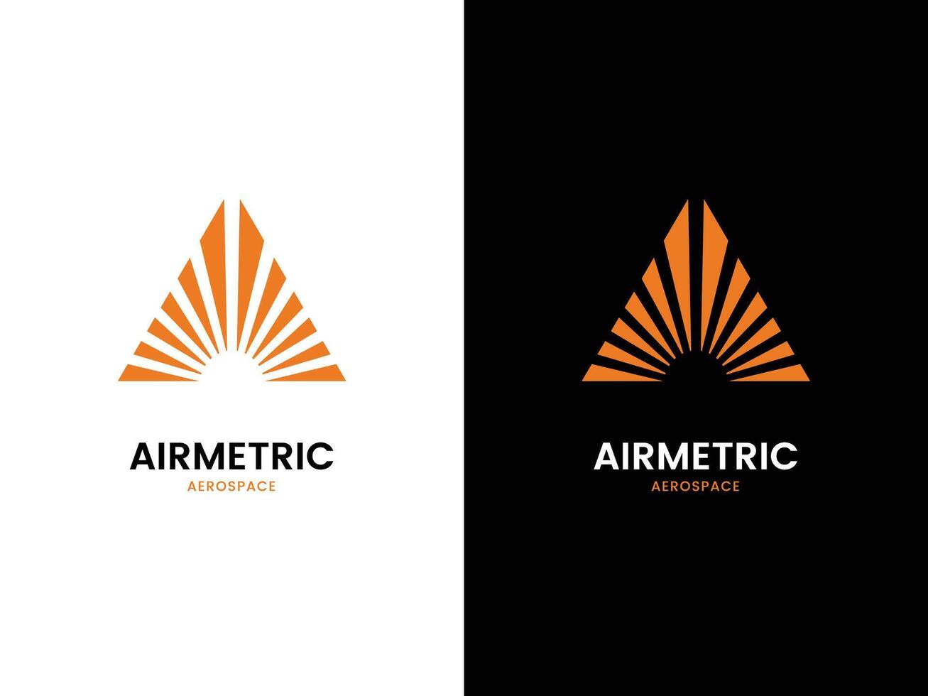 Letter A Modern Logo  Airmetric Logo  brand Identity Sun Rays Concept vector