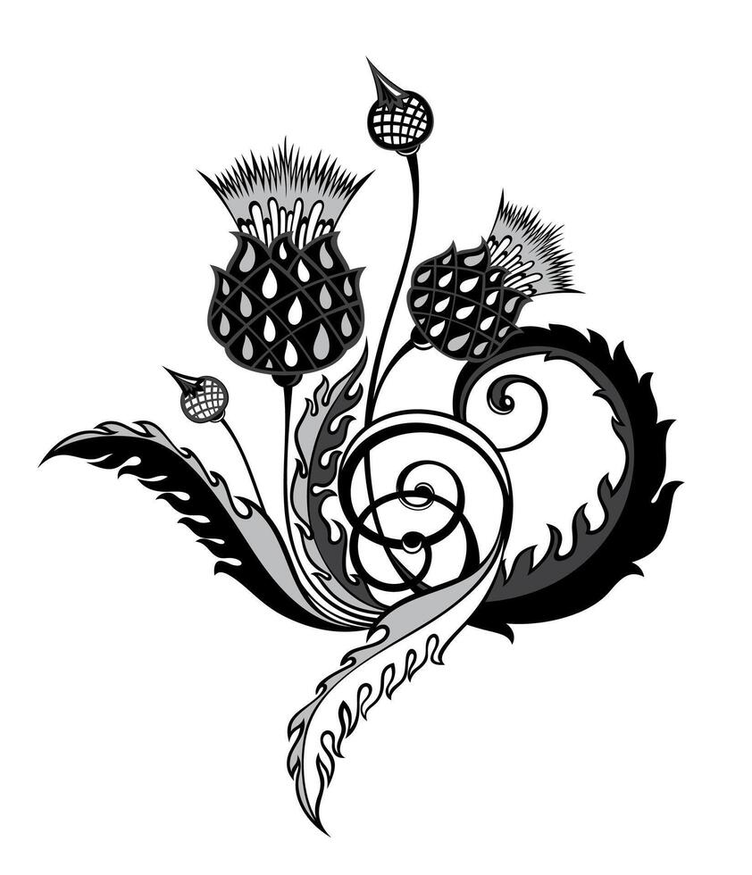 alcachofa símbolo, floral decorativo elemento para patrones, adornos, vector ilustración con negro tinta contorno líneas aislado en un blanco antecedentes en un garabatear y mano dibujado estilo