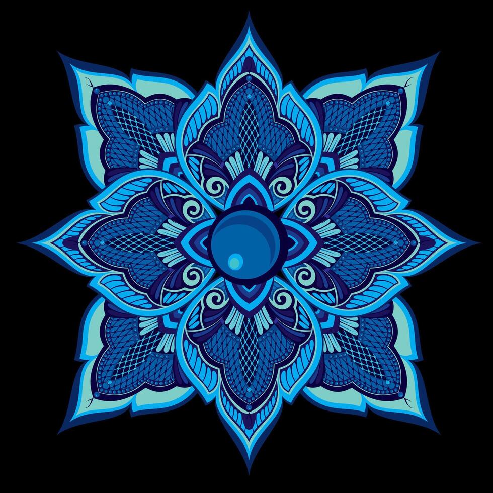 Circular flower mandala pattern for Henna, Mehndi, tattoo, decoration. Decorative ornament in ethnic oriental style. vector