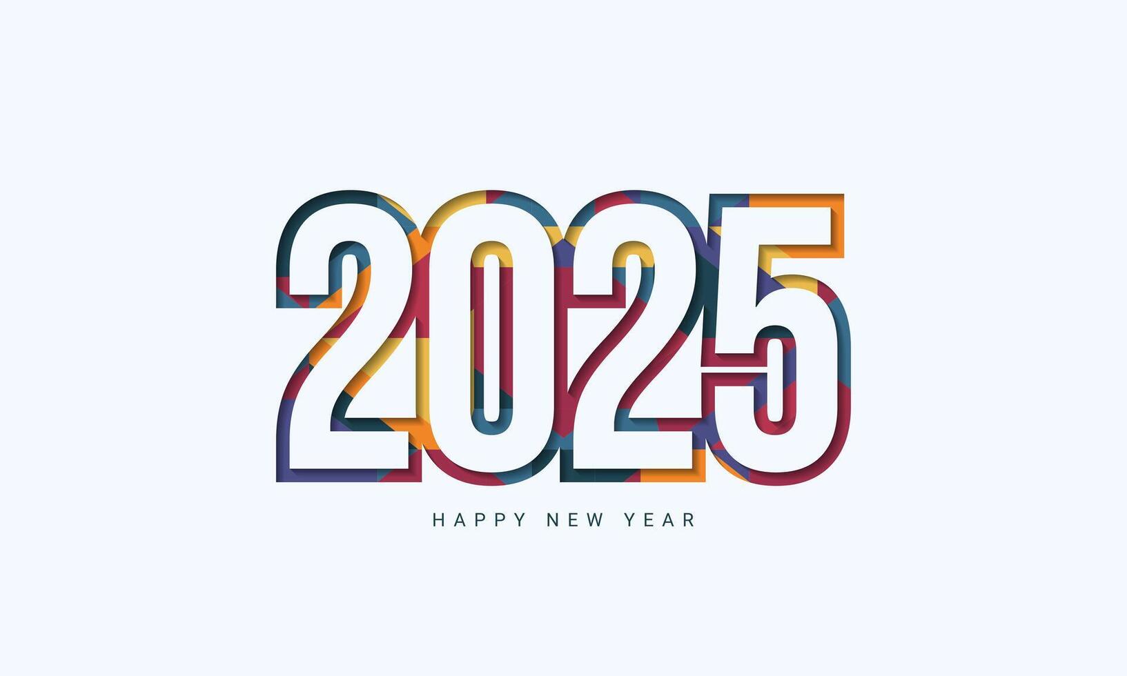 2025 Happy New Year Text Design Vector. vector