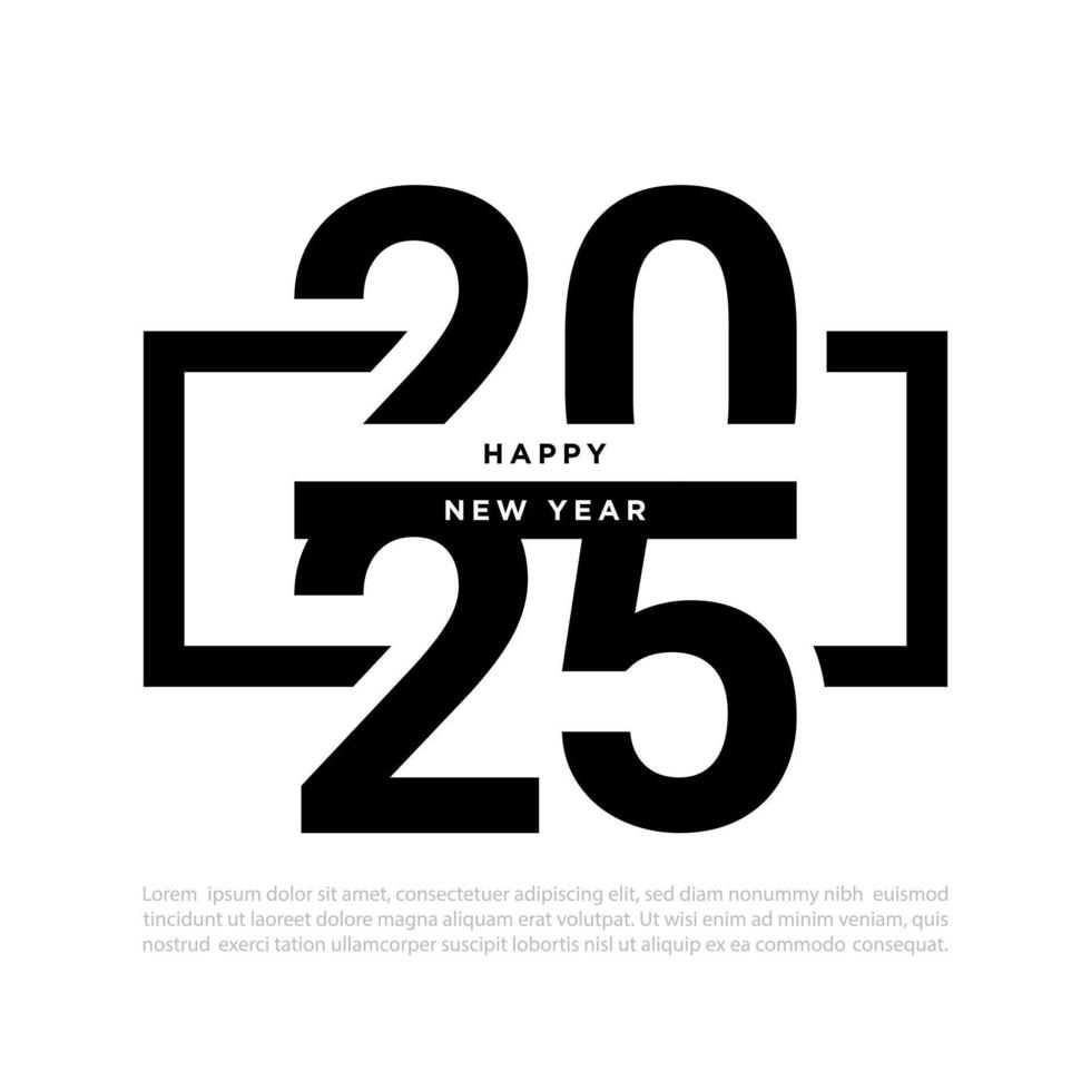 Happy New Year 2025 text design. 42663990 Vector Art at Vecteezy