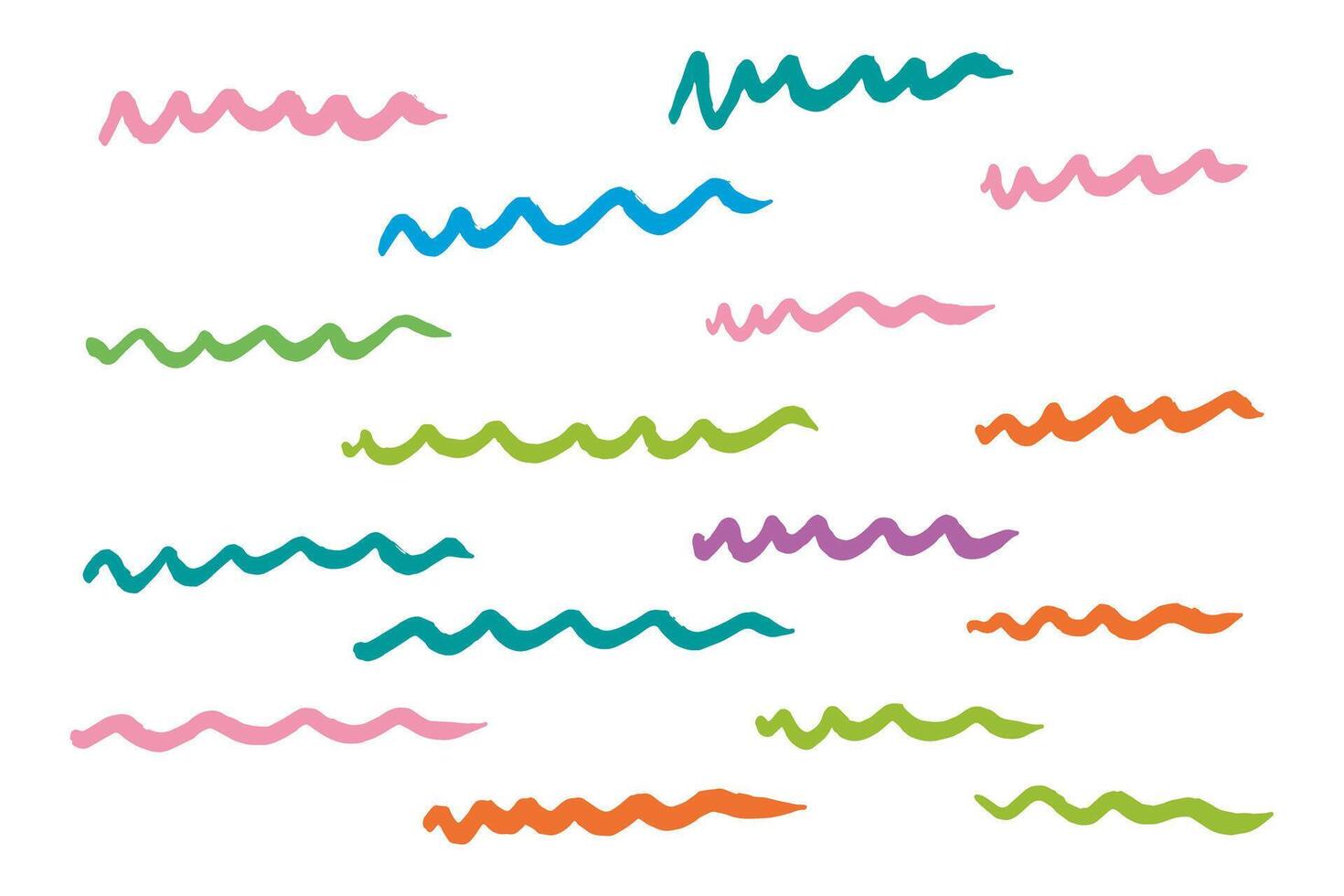 Pastel Colored Wavy Line Illustrations vector